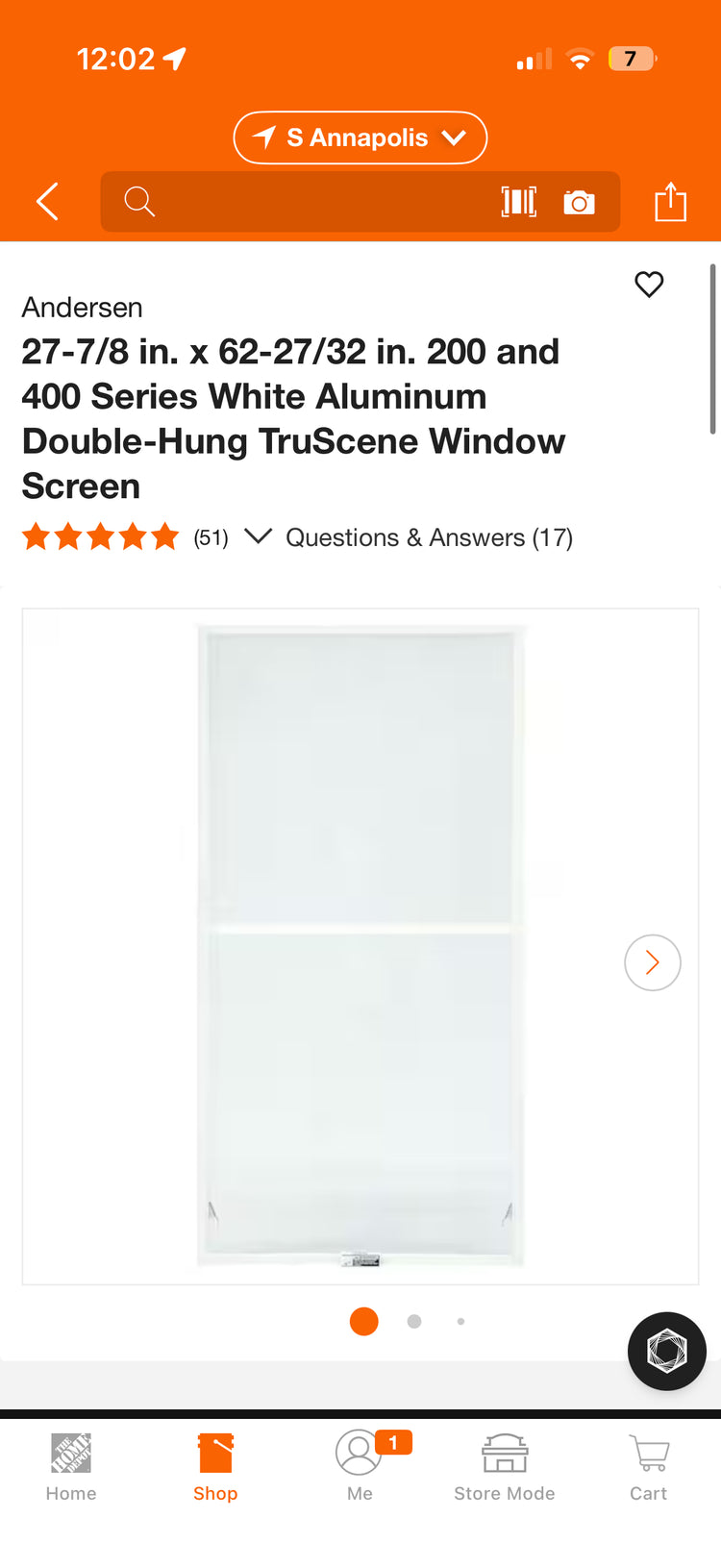 Anderson 200 & 400 Series Double-Hung Window Screens