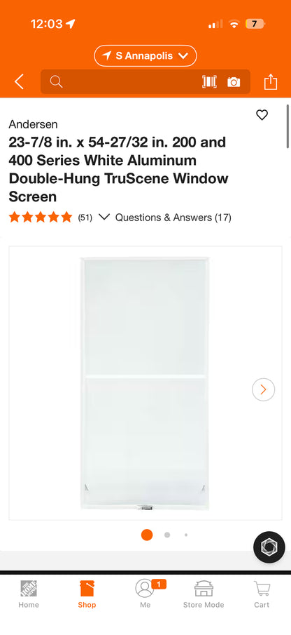 Anderson 200 & 400 Series Double-Hung Window Screens