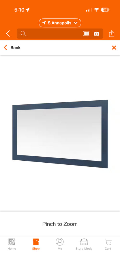 HDC Sonoma 60x32” Midnight Blue Framed Bathroom Mirror