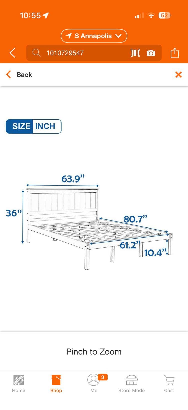 Polibi Brown Wood Queen Platform Bed Frame w/Headboard