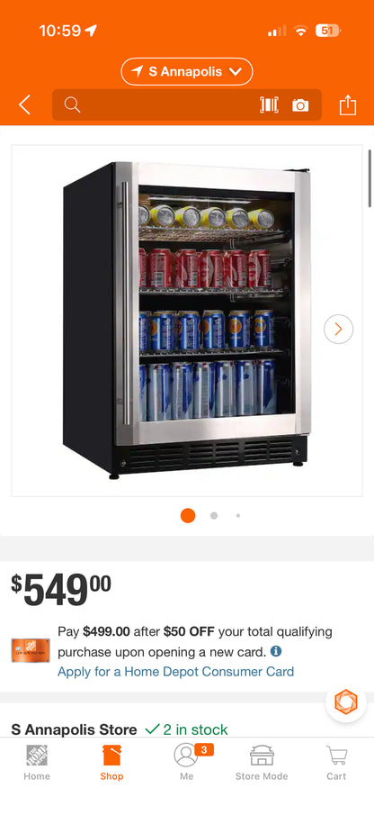 Vissani 50 Bottle/154 Can Wine & Beverage Cooler