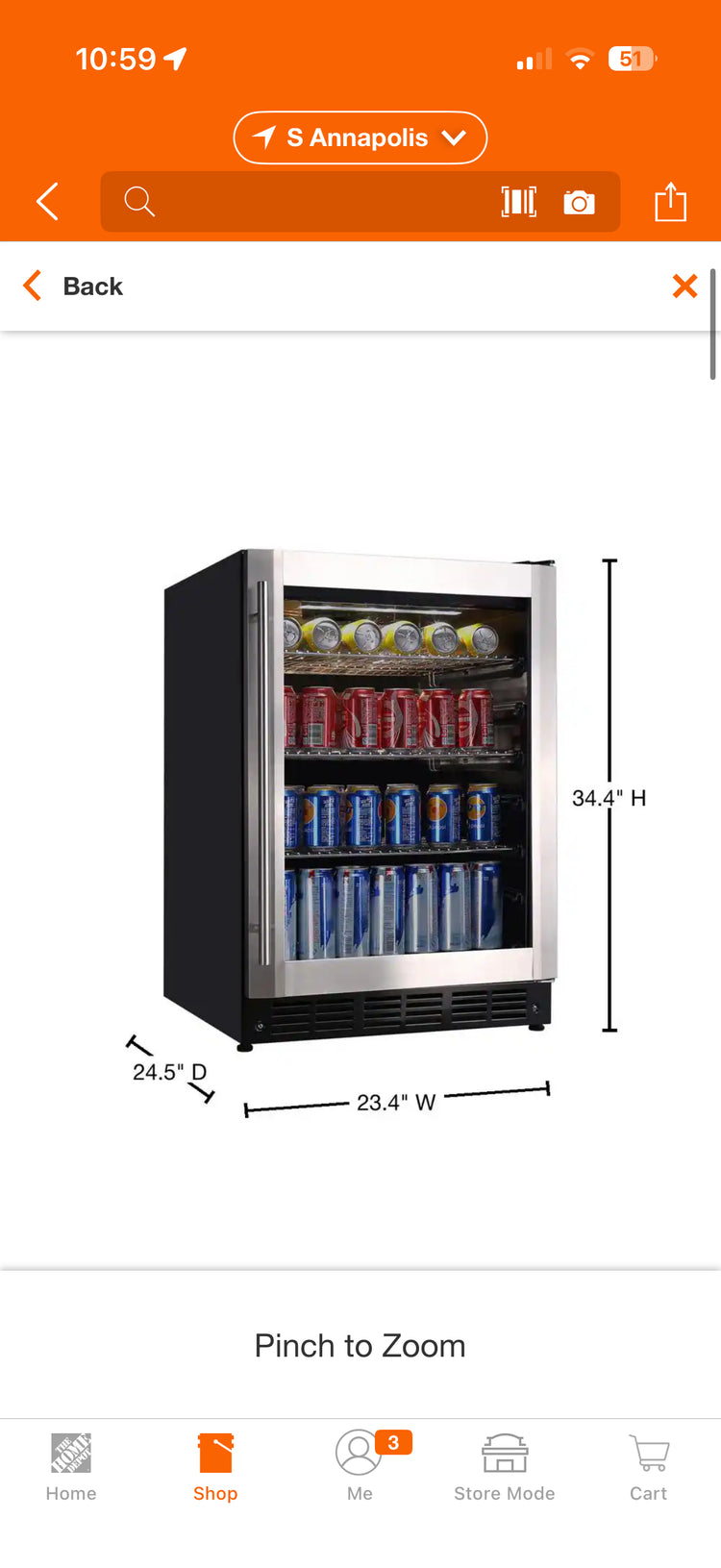Vissani 50 Bottle/154 Can Wine & Beverage Cooler