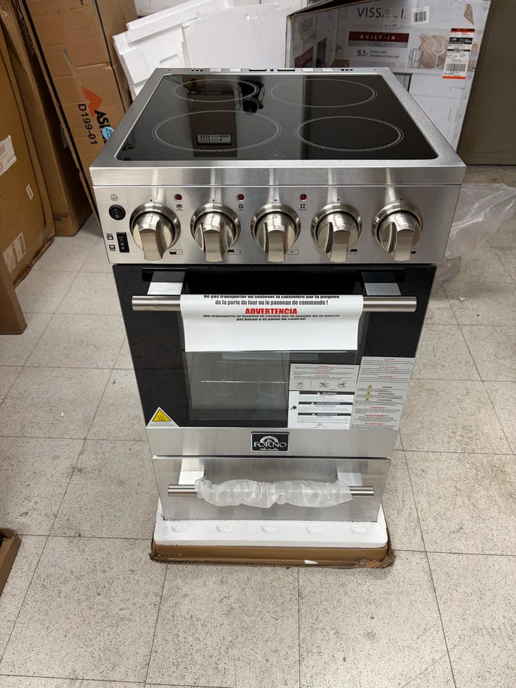 Forno Pallerano 20” 4-Burner Stainless Steel Electric Range