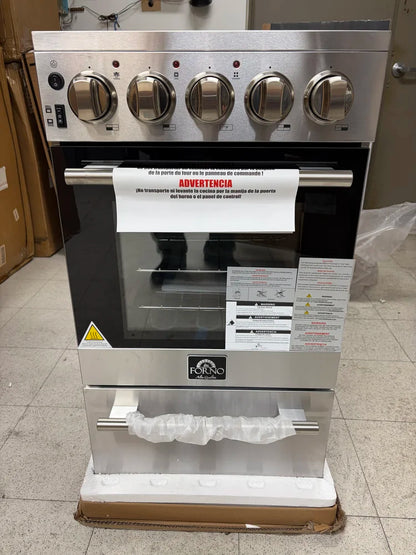 Forno Pallerano 20” 4-Burner Stainless Steel Electric Range