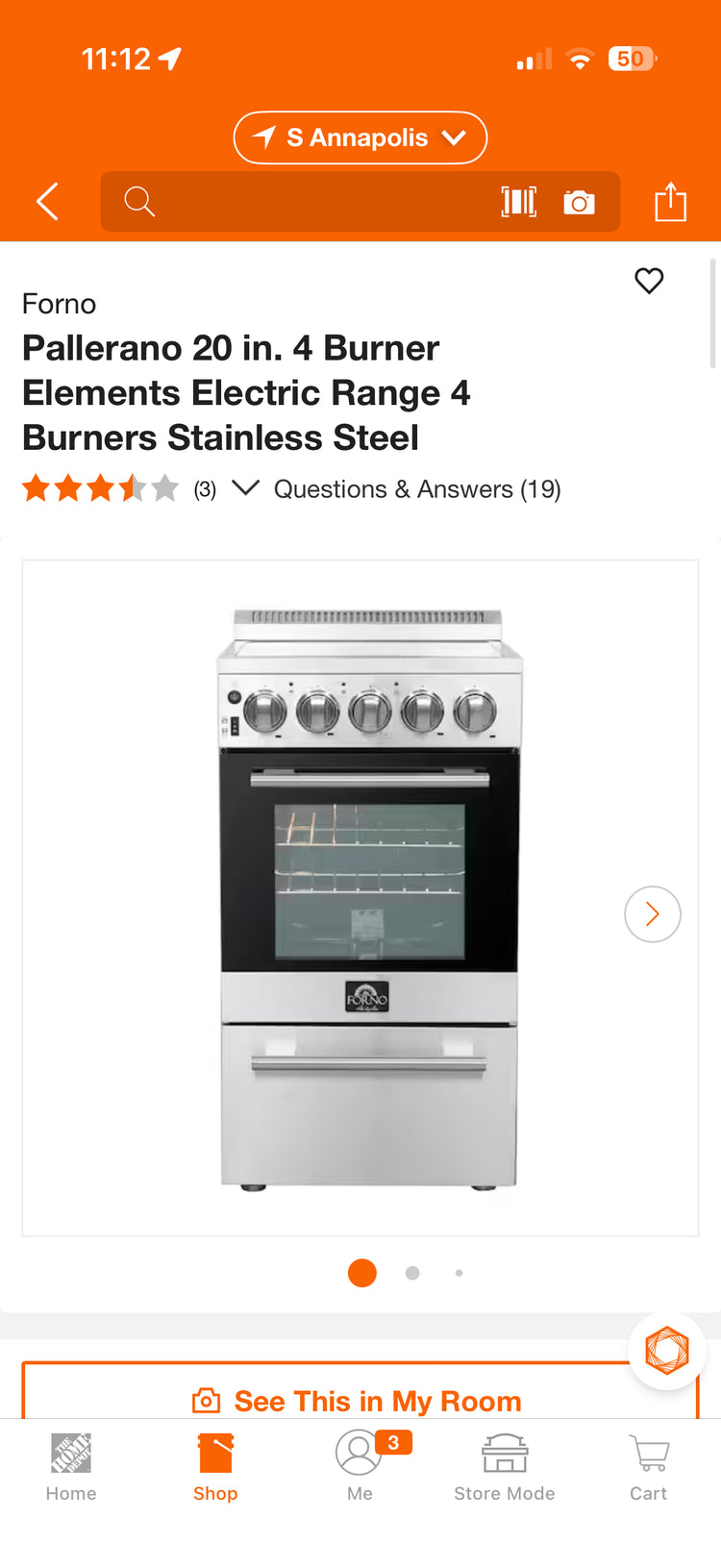 Forno Pallerano 20” 4-Burner Stainless Steel Electric Range