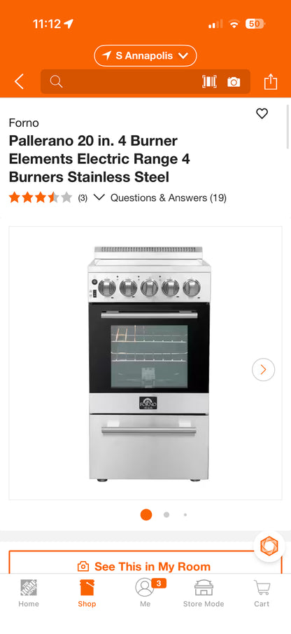 Forno Pallerano 20” 4-Burner Stainless Steel Electric Range