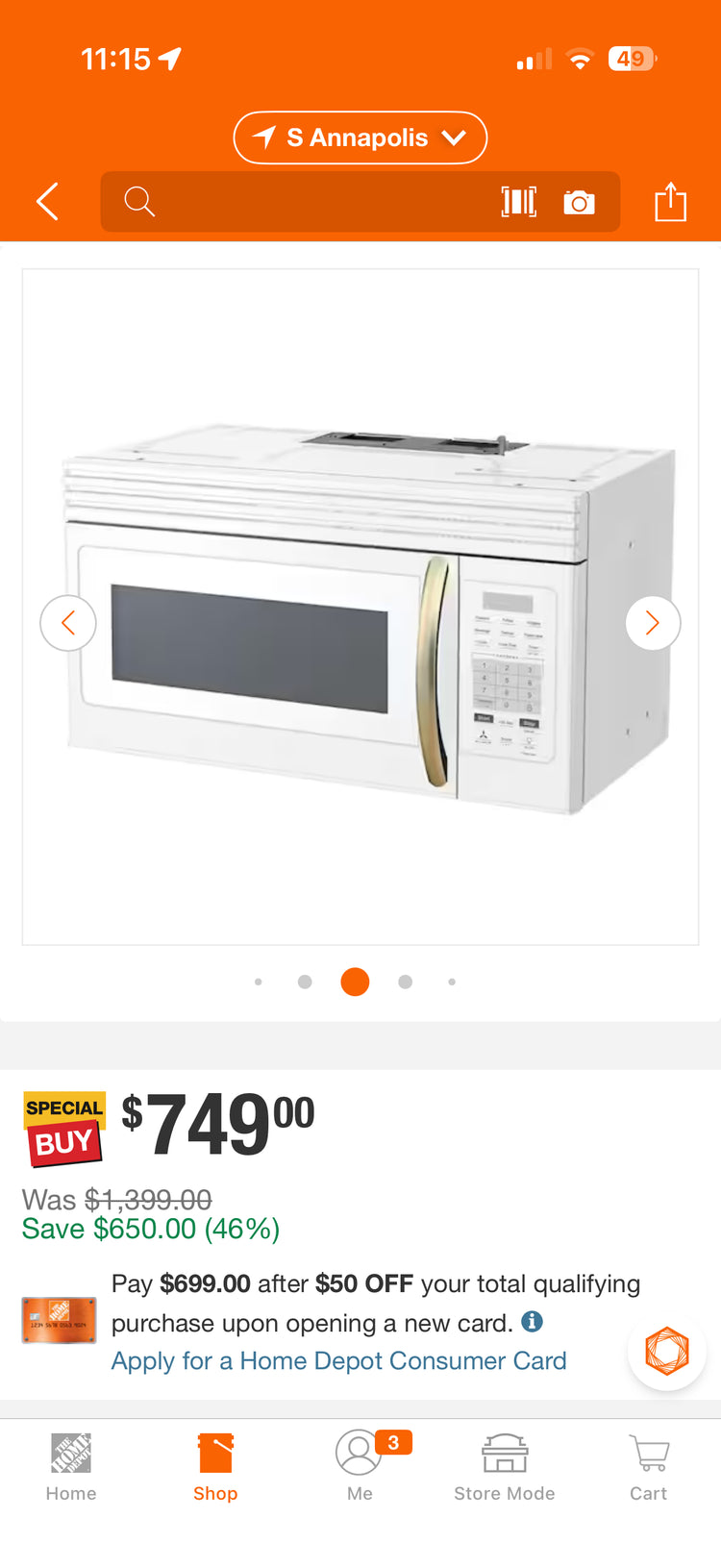 Forno Scalo 1000W 30” Over-the-Range Microwave