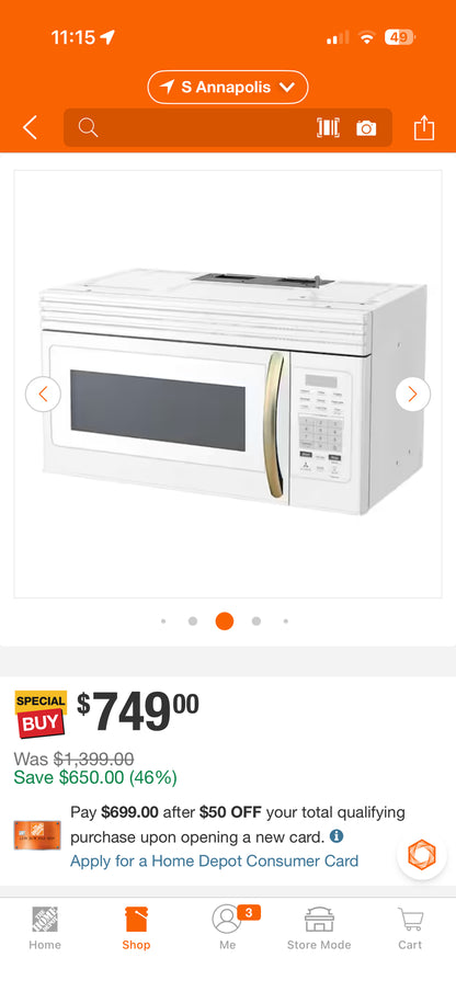 Forno Scalo 1000W 30” Over-the-Range Microwave