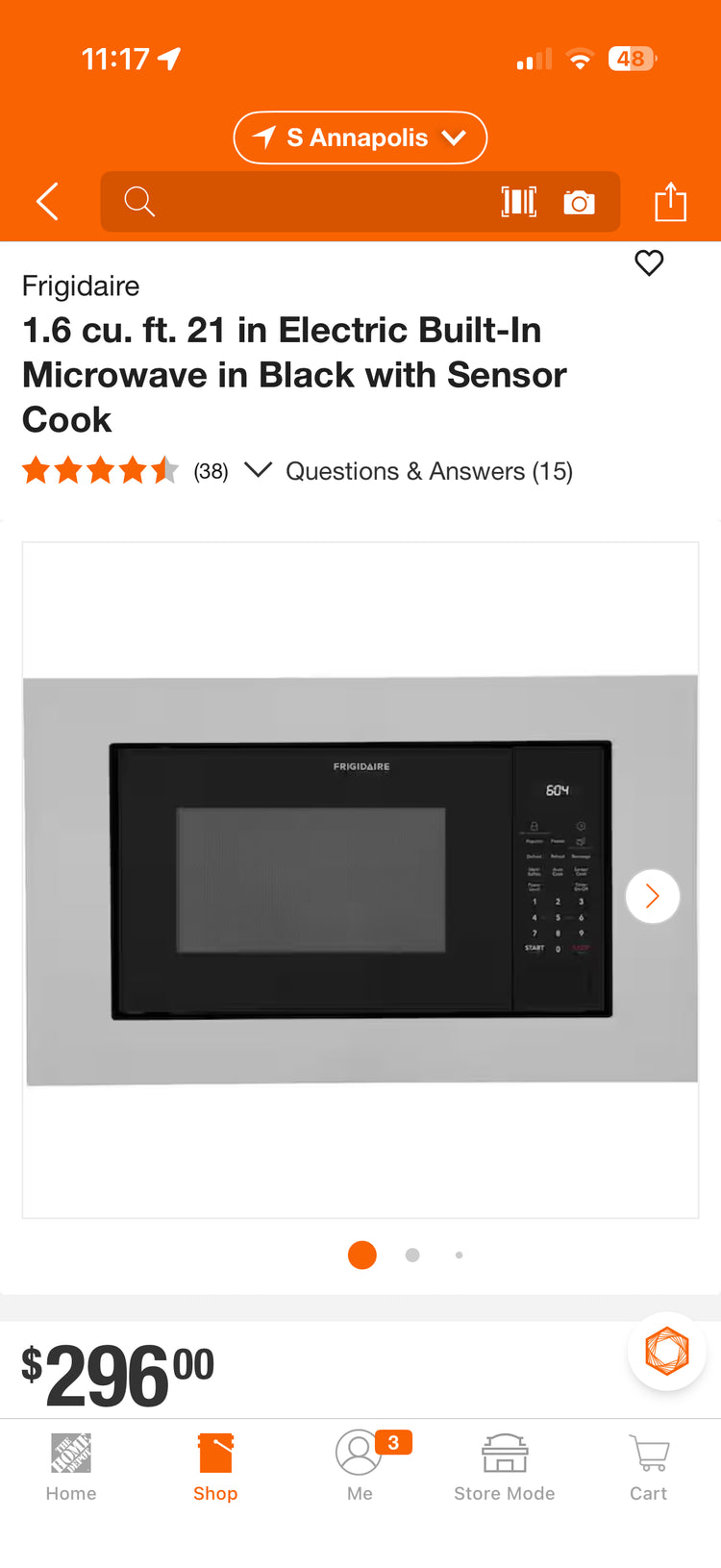 Frigidaire 21” Built-In Electric Microwave