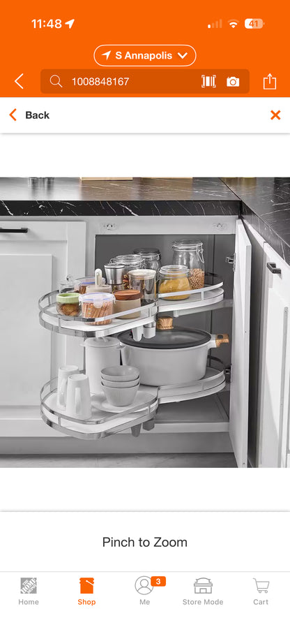 Vevor Swing Left Blind Corner Cabinet Pull Out Swing Tray