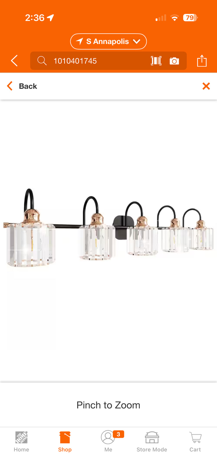 Merrin Crystal 40.55” 5-Light Black & Gold Bath Vanity Light