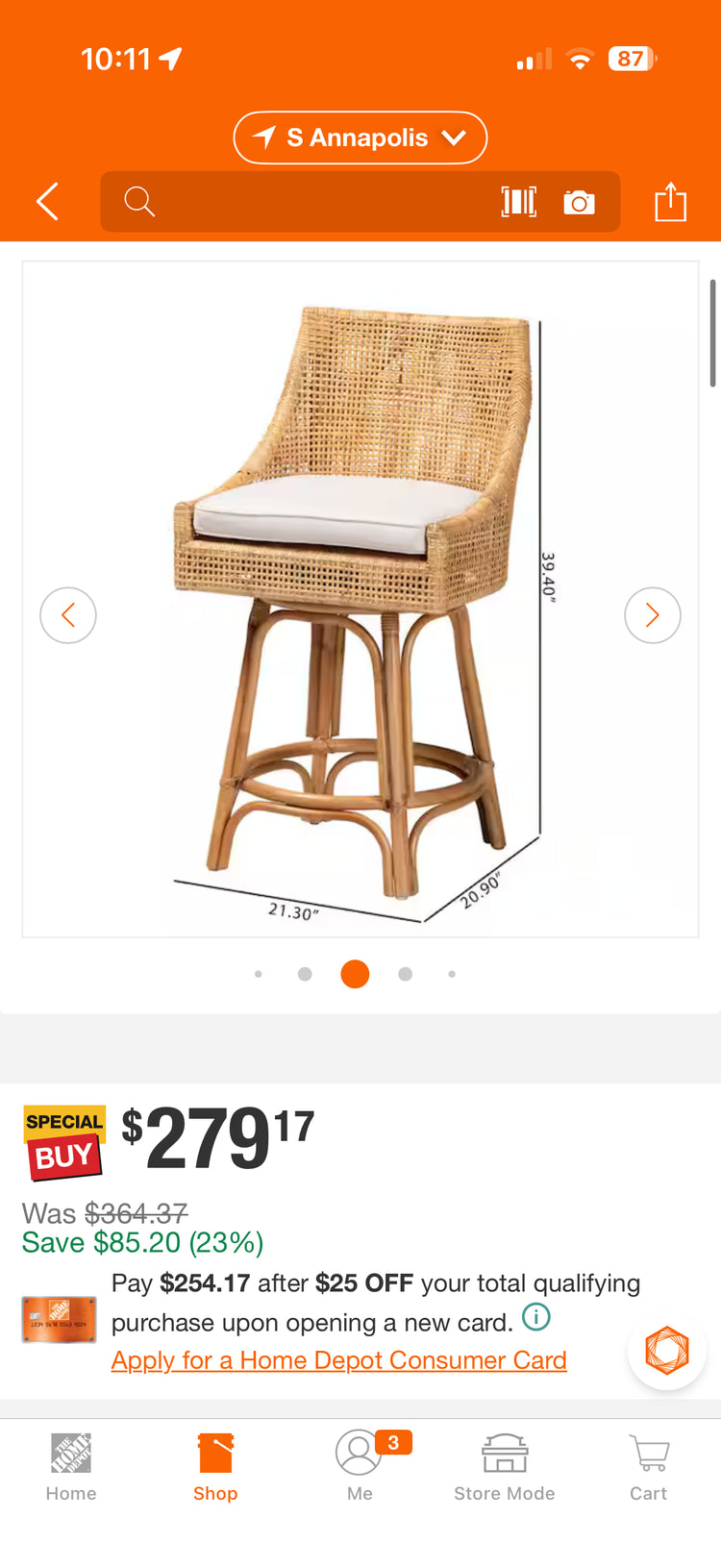 Bali & Pari Rattan Counter Height Bar Stools