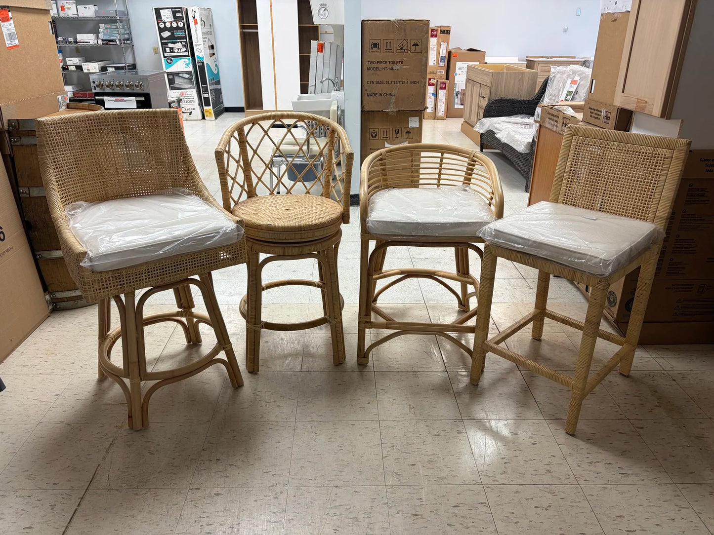 Bali & Pari Rattan Counter Height Bar Stools
