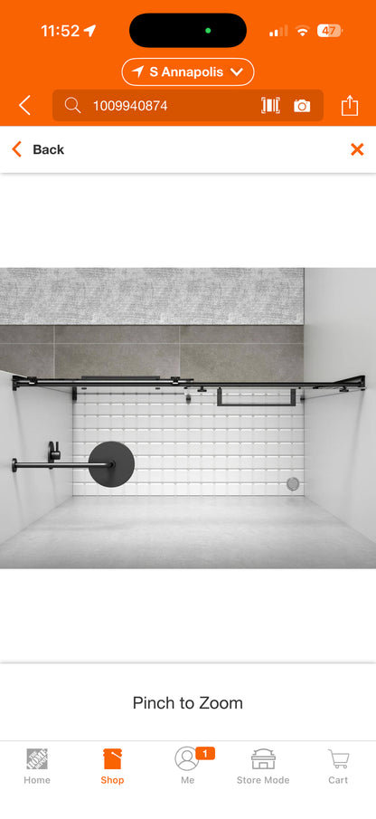 Simply Living 60x76” Frameless Sliding Shower Door Kit