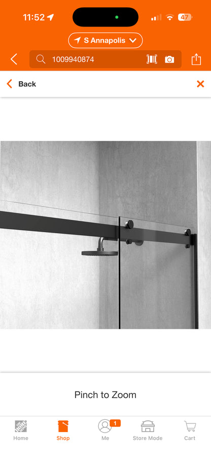 Simply Living 60x76” Frameless Sliding Shower Door Kit