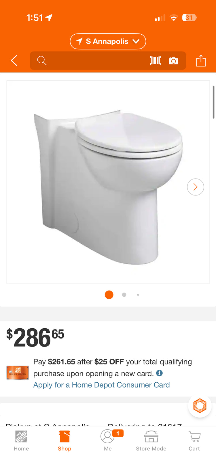 American Standard Cadet 3 FloWise Concealed Trapway Round Toilet