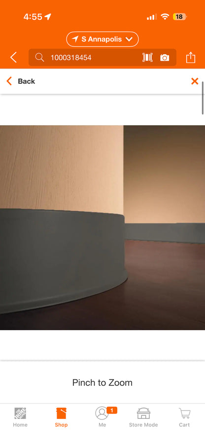 Roppe Pinnacle Charcoal 6” x 120ft x 1/8” Rubber Wall Cove Base Coil