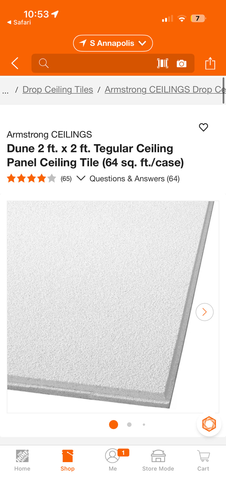 Armstrong Dune 2x2ft Tegular Ceiling Tiles 8pk