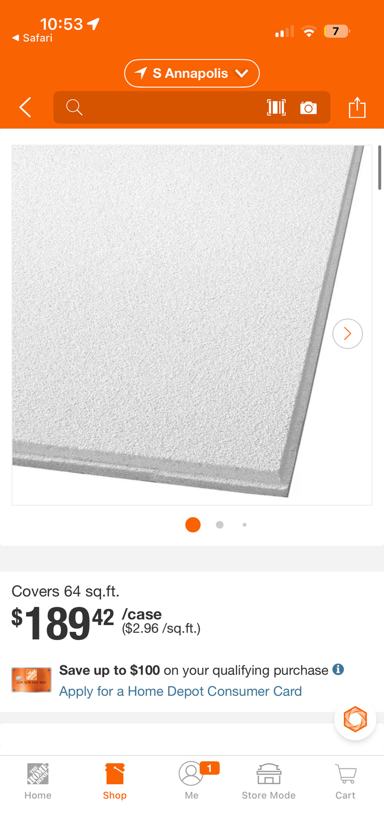 Armstrong Dune 2x2ft Tegular Ceiling Tiles 8pk