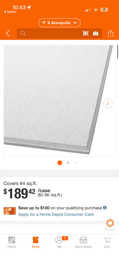 Armstrong Dune 2x2ft Tegular Ceiling Tiles 8pk