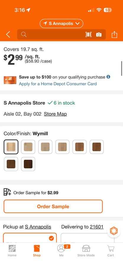 HDC Wymill Hickory Click-Lock Wire Brushed Engineered Hardwood Flooring