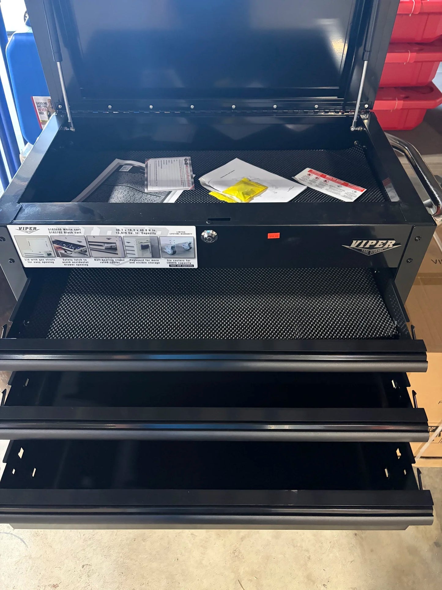 Viper 30.7” W x 40.8” H 3-Drawer Steel Rolling Tool Cabinet