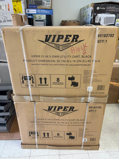 Viper 30.7” W x 40.8” H 3-Drawer Steel Rolling Tool Cabinet