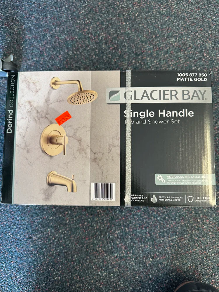 Glacier Bay Matte Gold 1-Spray Tub & Shower Faucet