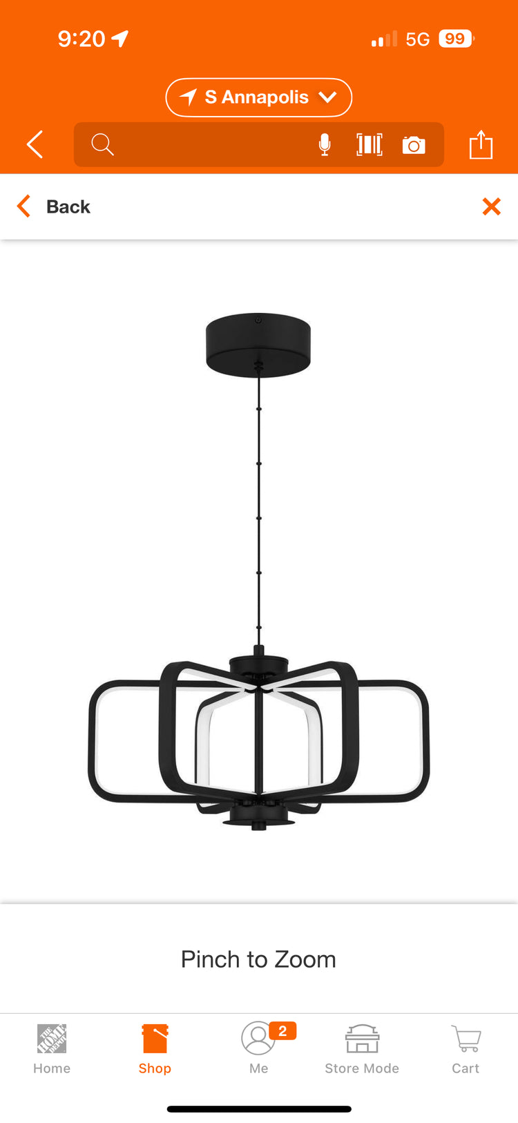 Hampton Bay Birmingham 23W Matte Black Integrated LED Pendant