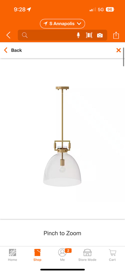 Nathan James Leigh Gold Indoor Ceiling Pendant Lighting Fixture